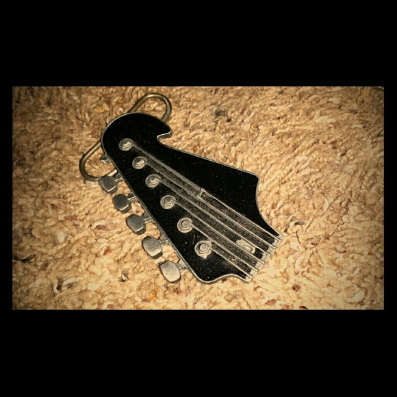 Cool Punk Rocker Guitar Scroll Shaped Belt Buckle