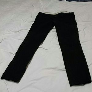 SOLD..Mango Black cotton stretch twill trousers