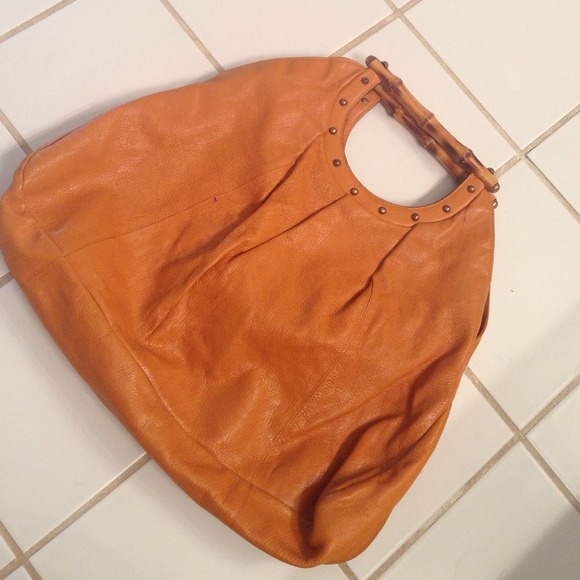 Authentic Gucci Bamboo Leather Handbag