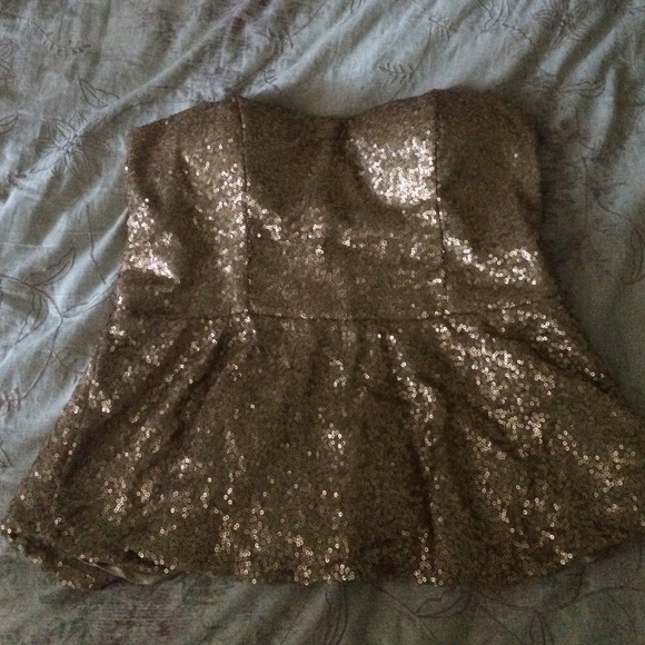 Gold sequin sleeveless top