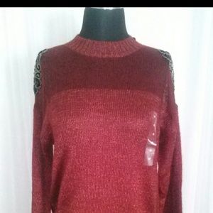 Guess Beaded Fusion Sweater Size Large