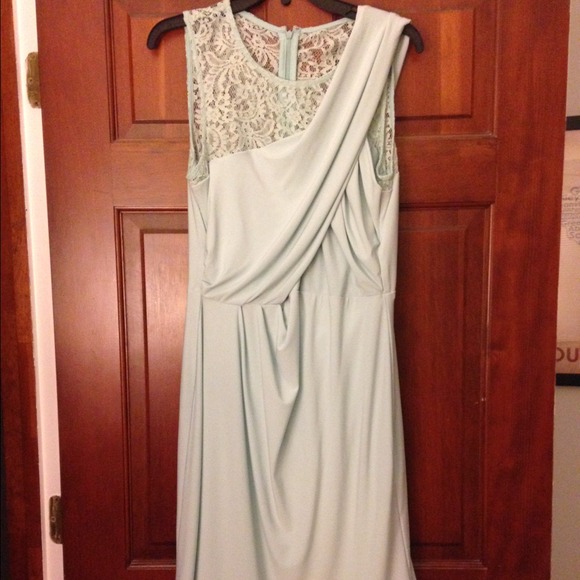 Mint lace detail dress