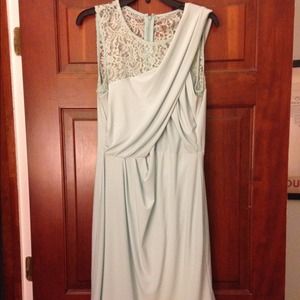 Mint lace detail dress