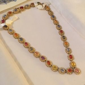Diamond & Multi  Sapphire Necklace 32.97 CARATS