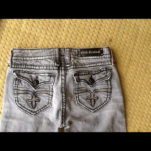 Rock Revival Denim - Rock revival gray / distressed black jeans 32