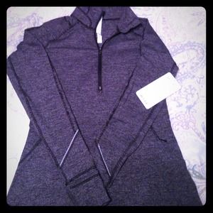 Lululemon Race Your Pace 1/2 Zip Heathered Black