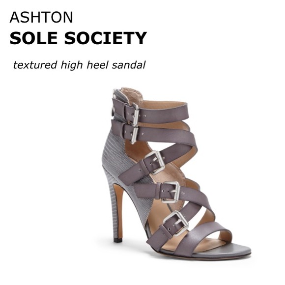 Metal Grey Strappy Heels