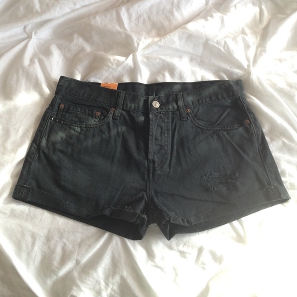 Levi's 501 black denim shorts - Picture 1 of 4