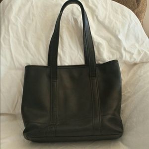 Medium Black Leather Coach Tote