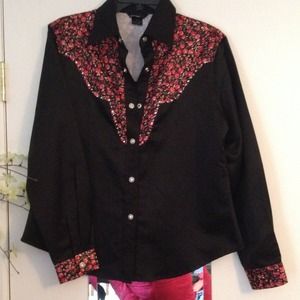 Nwot thick silk button up