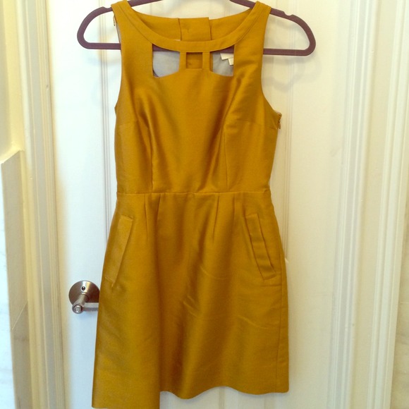 Antrhopologie Silk Dress with Bow Cutout