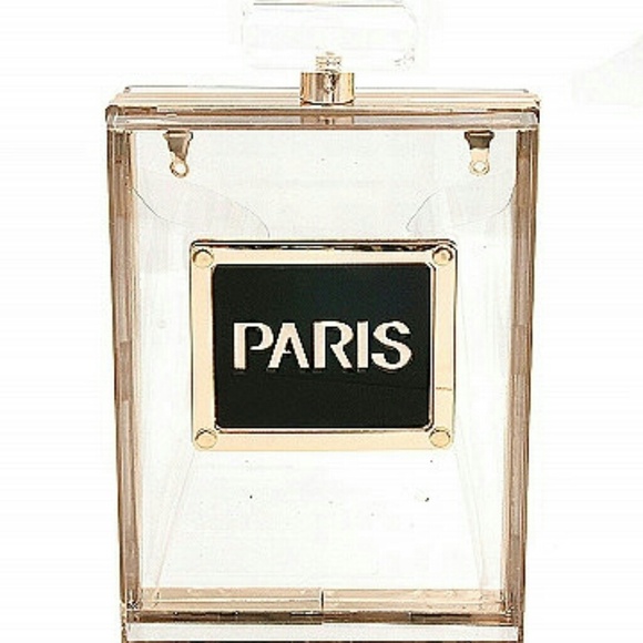 Perfume bottle shaped clutch