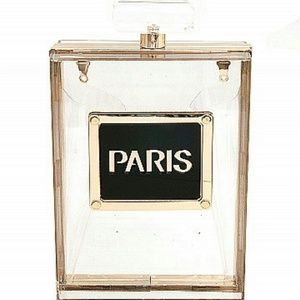 Perfume bottle shaped clutch