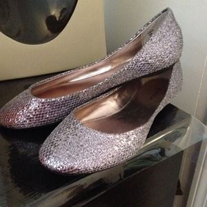 NWOT flats sparkly silver
