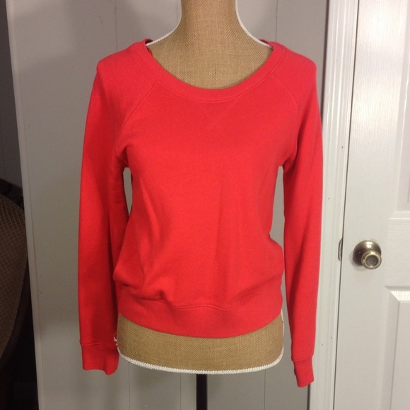 Slouchy sweatshirt in bright coral red size 10
