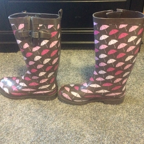 Pink/Brown Umbrella Rainboots