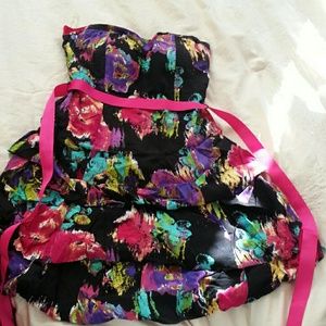 Colorful strapless dress