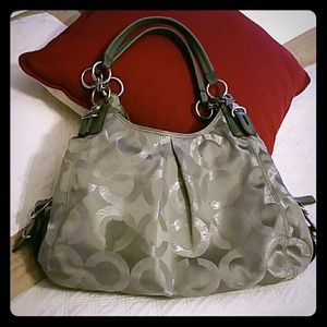 Coach silver/gray handbag