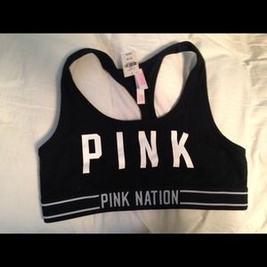 Victoria's Secret Pink black sports bra medium