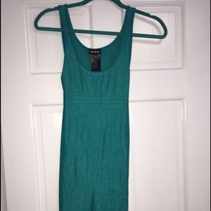 Teal body con dress