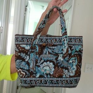 Vera Bradley brown and blue purse and wallet
