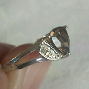 Smoky Quartz and Diamond Ring