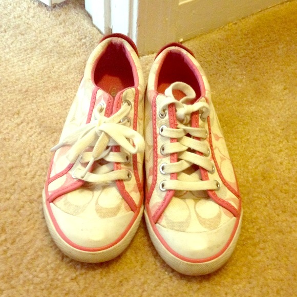 Pink authentic coach shoes