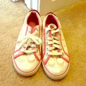 Pink authentic coach shoes