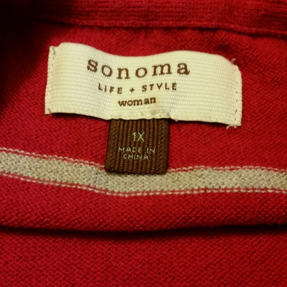 Red Sweater with Gold Stripes - Picture 4 of 4