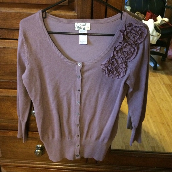 Purple cardigan