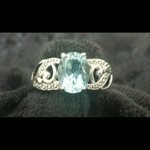 New. Swiss Blue Topaz Ring