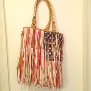 Steve Madden American flag fringe purse