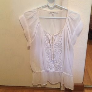 White Lace Peplum Top