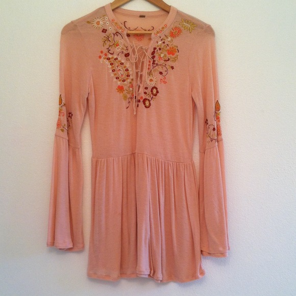 Free People pink "renaissance princess" top