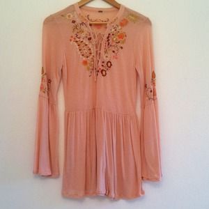 Free People pink "renaissance princess" top