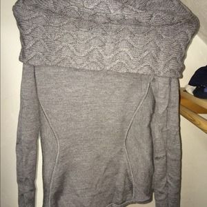 Ellie Tahari Grey Wool Roni Cowl Neck Sweater