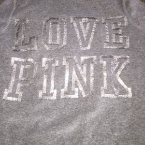 PINK VS gray sweatshirt