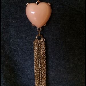 Gold and Pink heart necklace