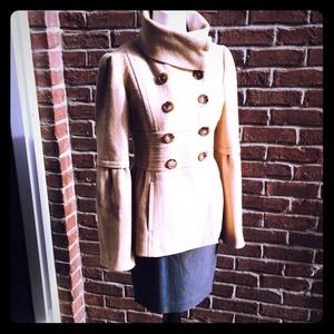 Loft Tan pea coat size 0