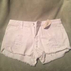 Denim white shorts