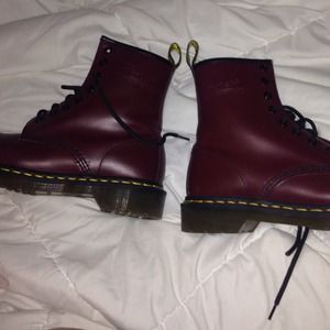 Womens Red Matte Dr. Martens Size US 7