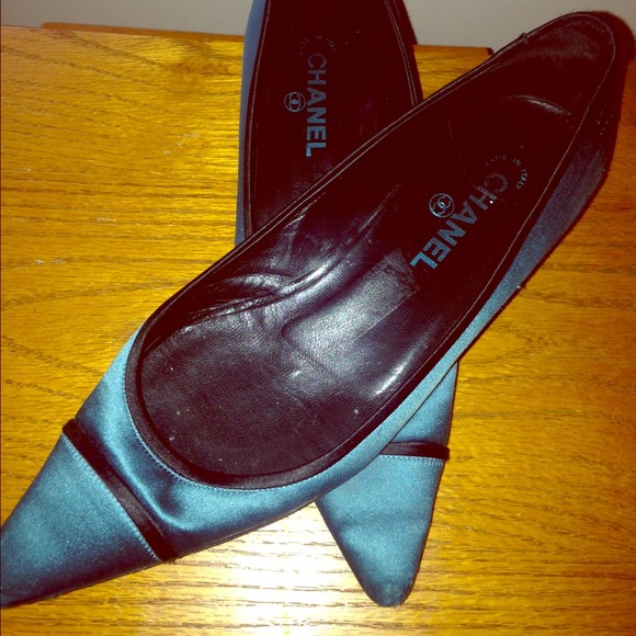 chanel satin flats
