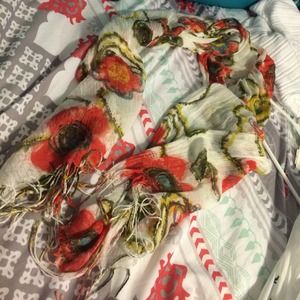 Floral scarf.