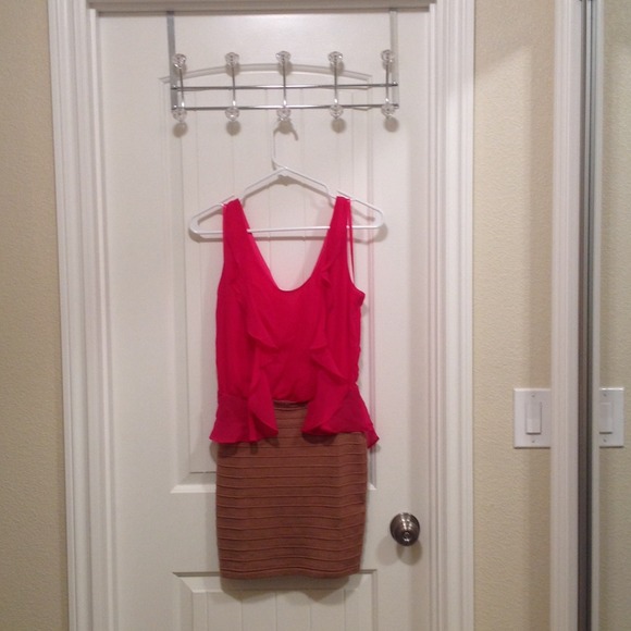 nwot! colorblock sleeveless bandage dress