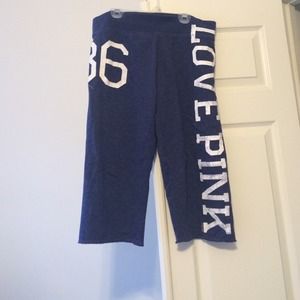 VS PINK varsity navy blue capri sweat pants
