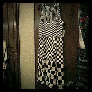 NWT black/white fit and flare dress