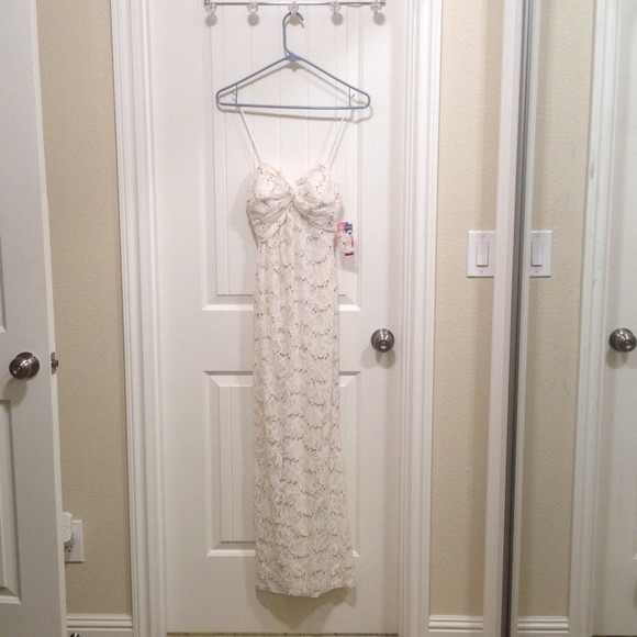 nwt! ivory color sequin dress size:5/6