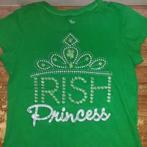 Girls - Green Irish Princess T-SHIRT