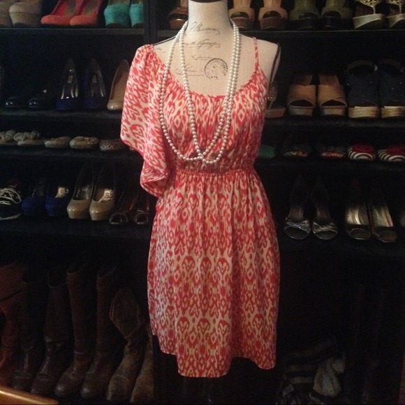 Cream and Coral Dress