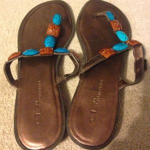 Beaded flip flops